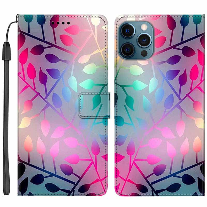 For iPhone 14 Pro Max PU Leather Wallet Flip Cover Stand Pattern Printing Phone Case with Strap For iPhone 14 Pro Max PU Leather Wallet Flip Cover Stand Pattern Printing Phone Case with Strap